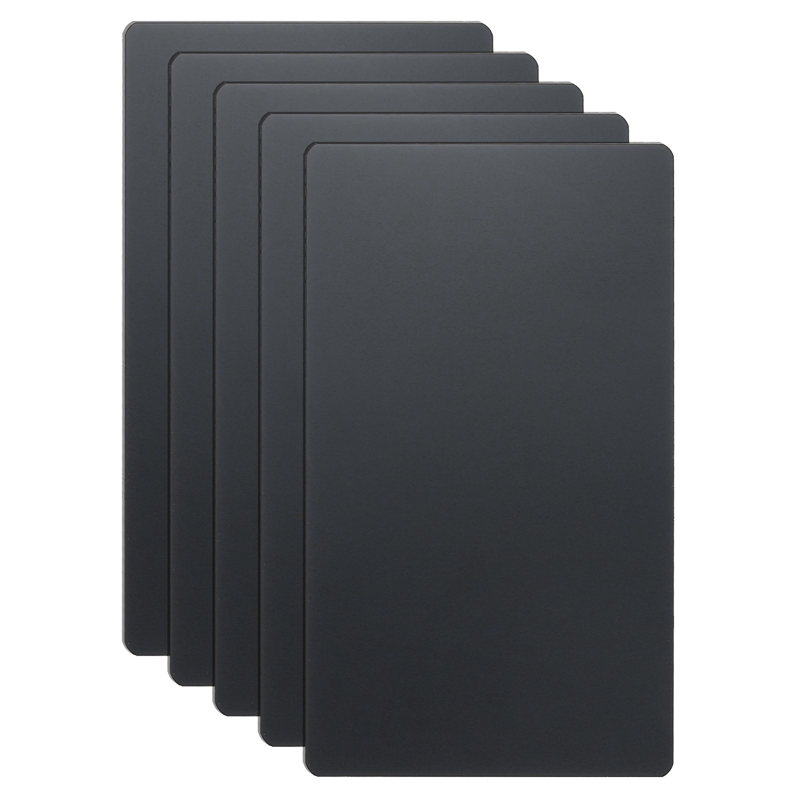 5pcs Metal Business Cards Blanks 4.7×2.8×0.02 Inch Titanium Laser Engrave Black