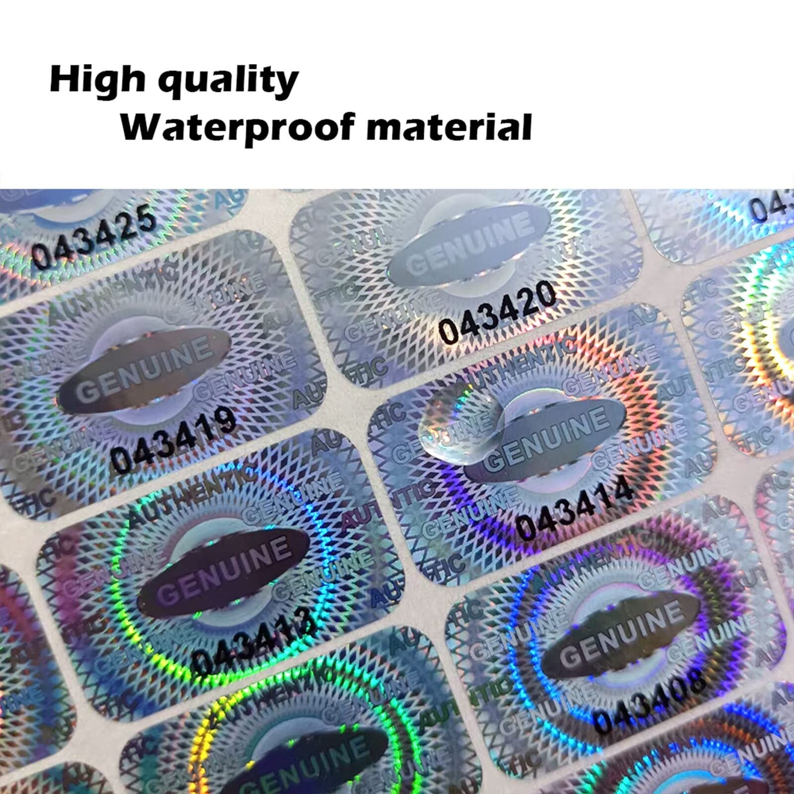 300 Pcs Authentic Hologram Labels/Stickers Silver Transfer Tamper Evident Sec…