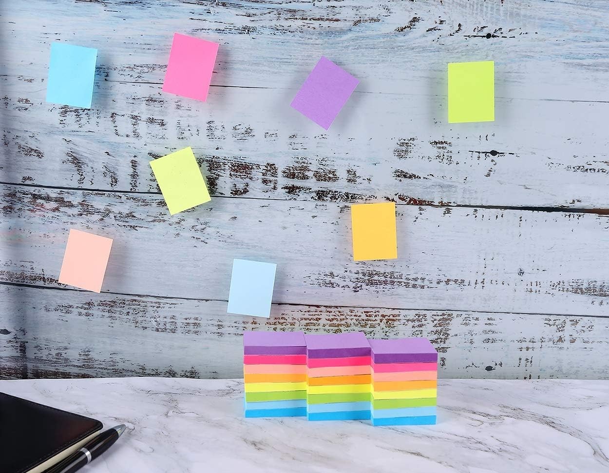 Vibrant Mini Sticky Notes – 1.5×2 Inches, 48 Pads of Super Sticky Colorful Notes