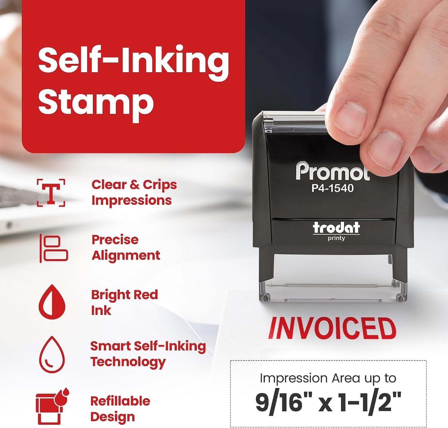 Invoiced – Self Inking Rubber Stamp – Ink Stamps