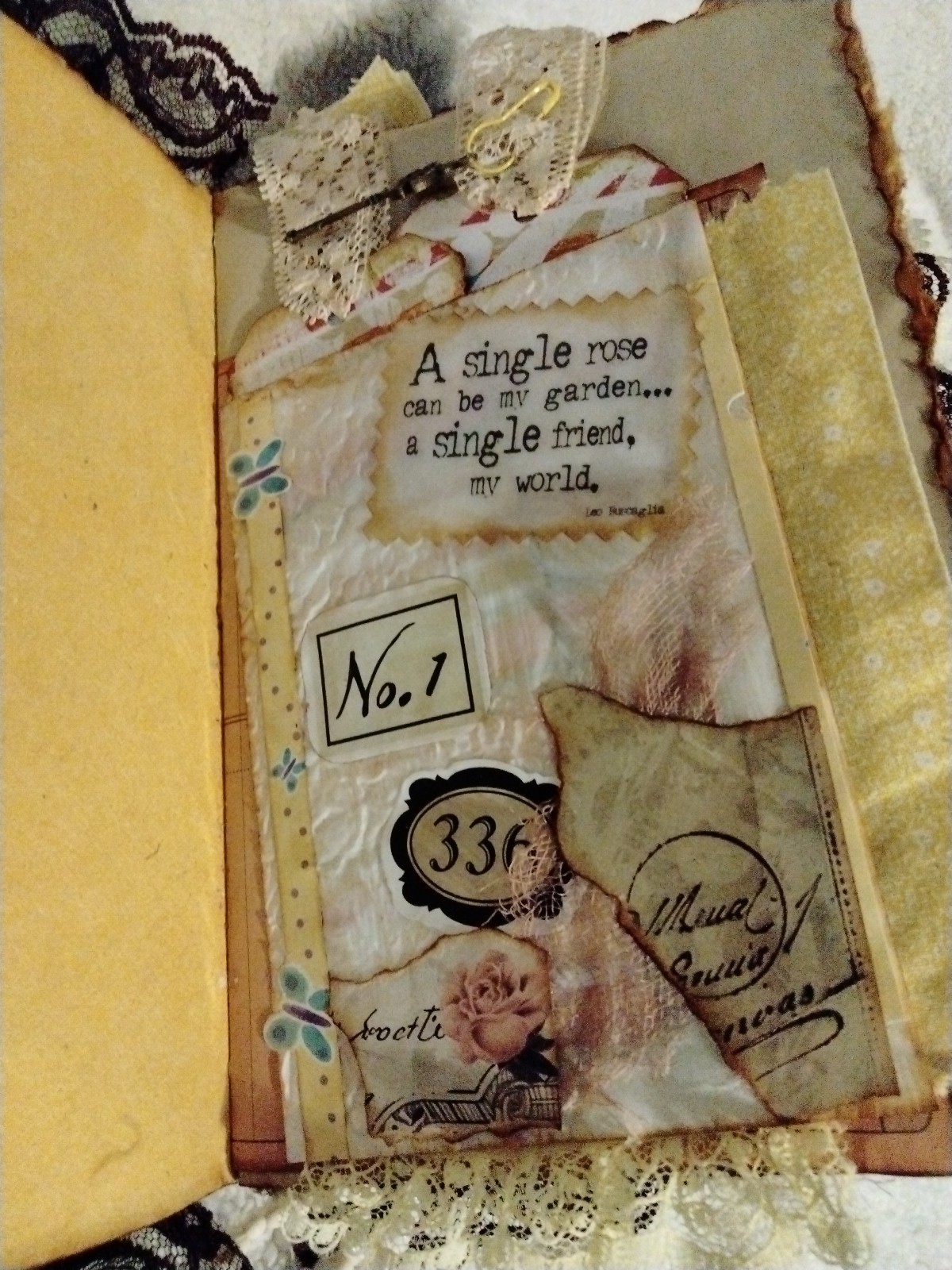 Handmade Hard Covered ” Friend ” Junk Journal