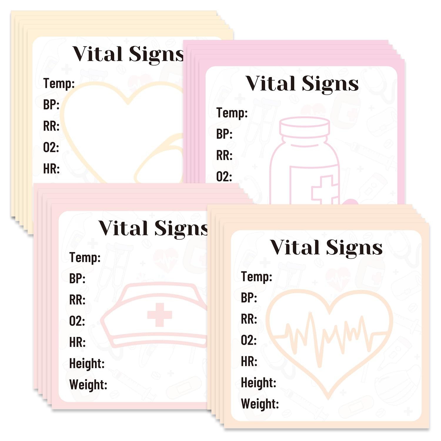 Vital Signs Sticky Notes Gifts, 9 Pack Vitals Signs Notepad 3×3 Inch, Nurse D…