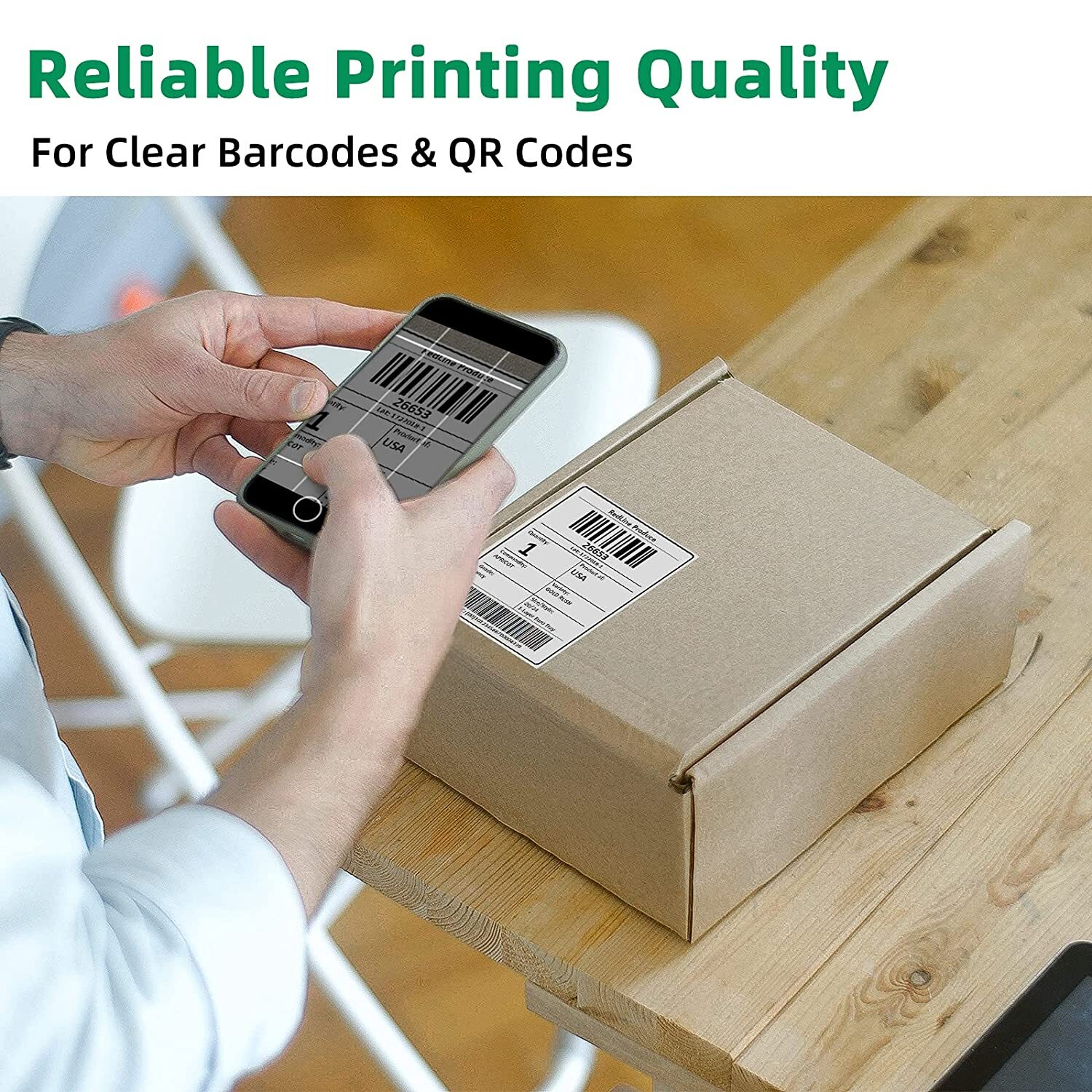 Phomemo 4 x 6 Fanfold Thermal Shipping Labels Paper for Zebra & Rollo Printers