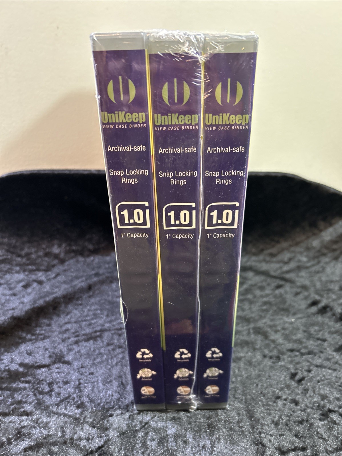 UNIKEEP 3-Ring View Case Binder Set – 1″ Spine, PACK Of 3, Archival Safe – Smoke