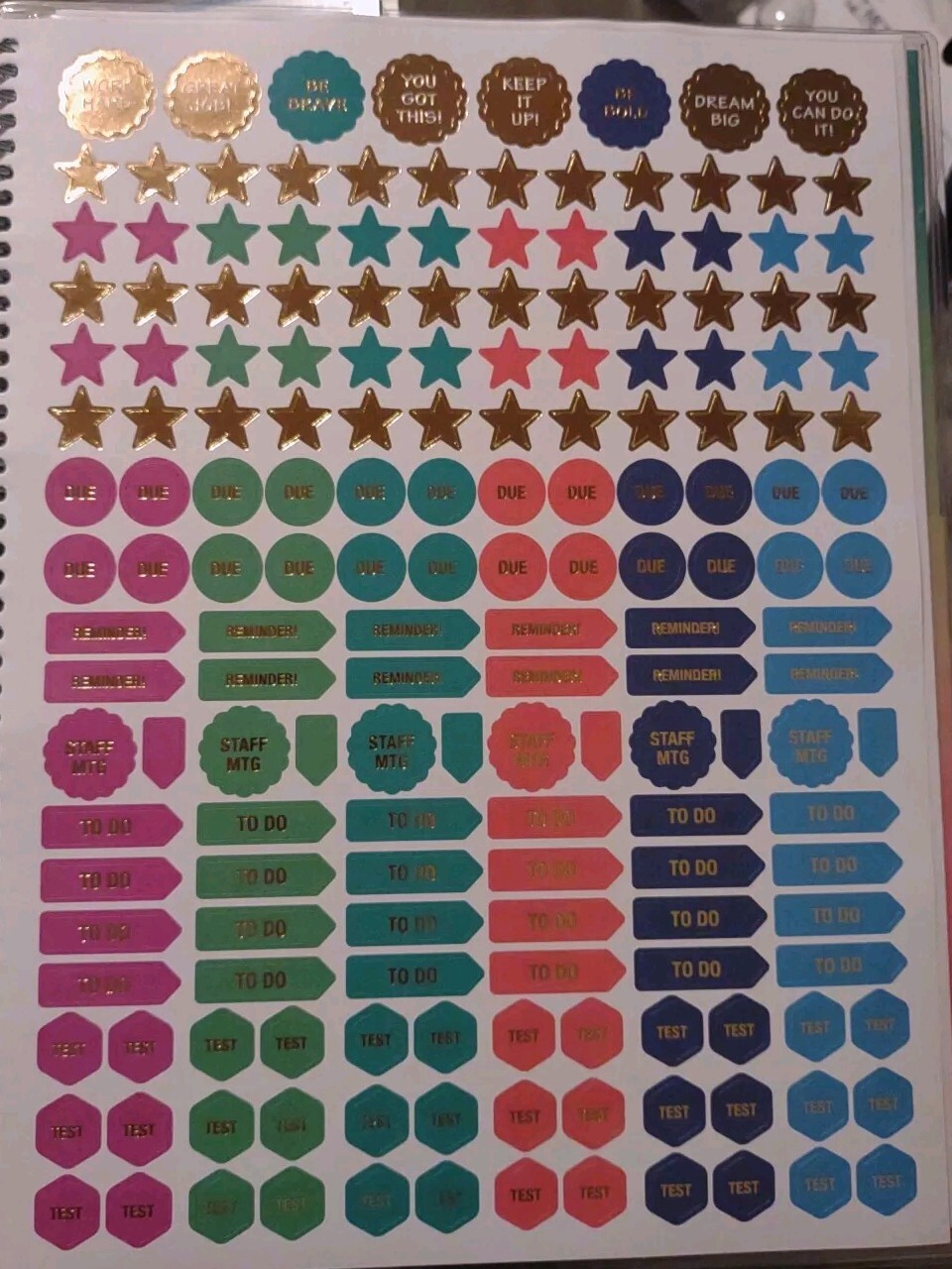 Global Printed Products Undated Teacher Planner 52 Weeks w/Stickers
