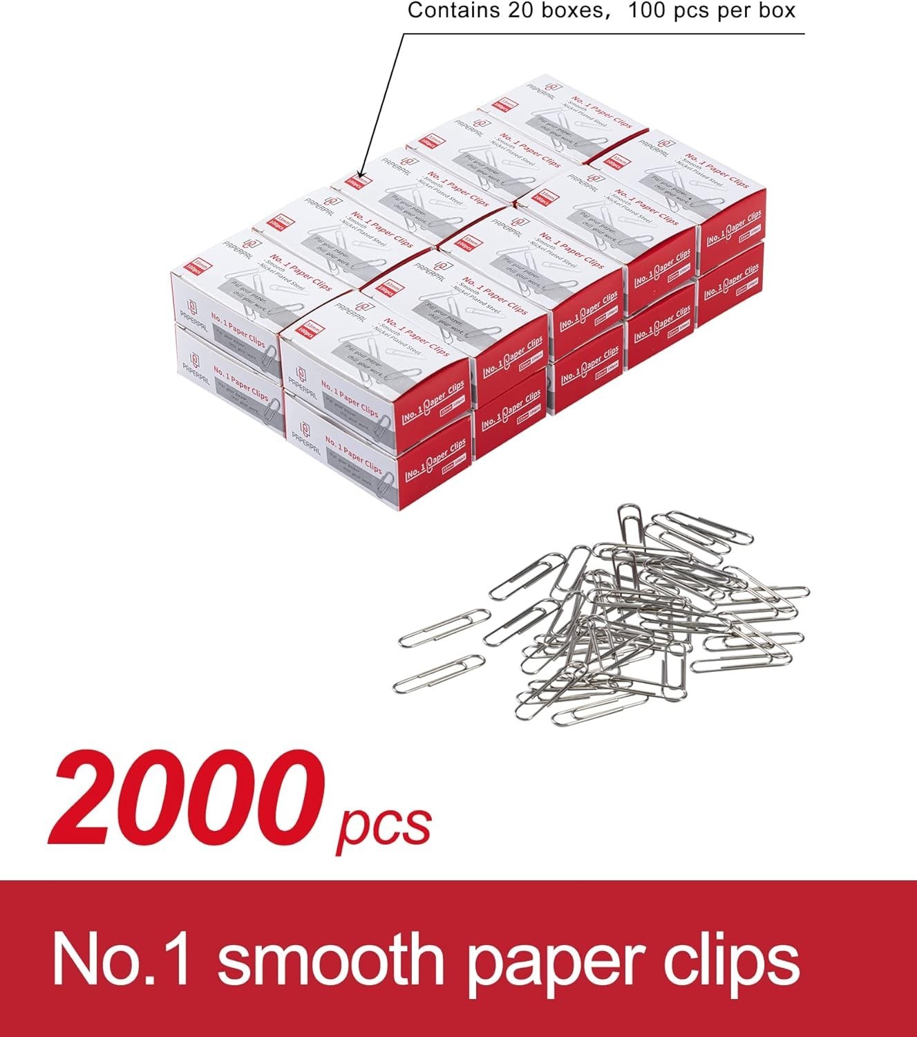 Smooth Silver Paper Clips – 2000 Count for Classroom, Office & Creative Use