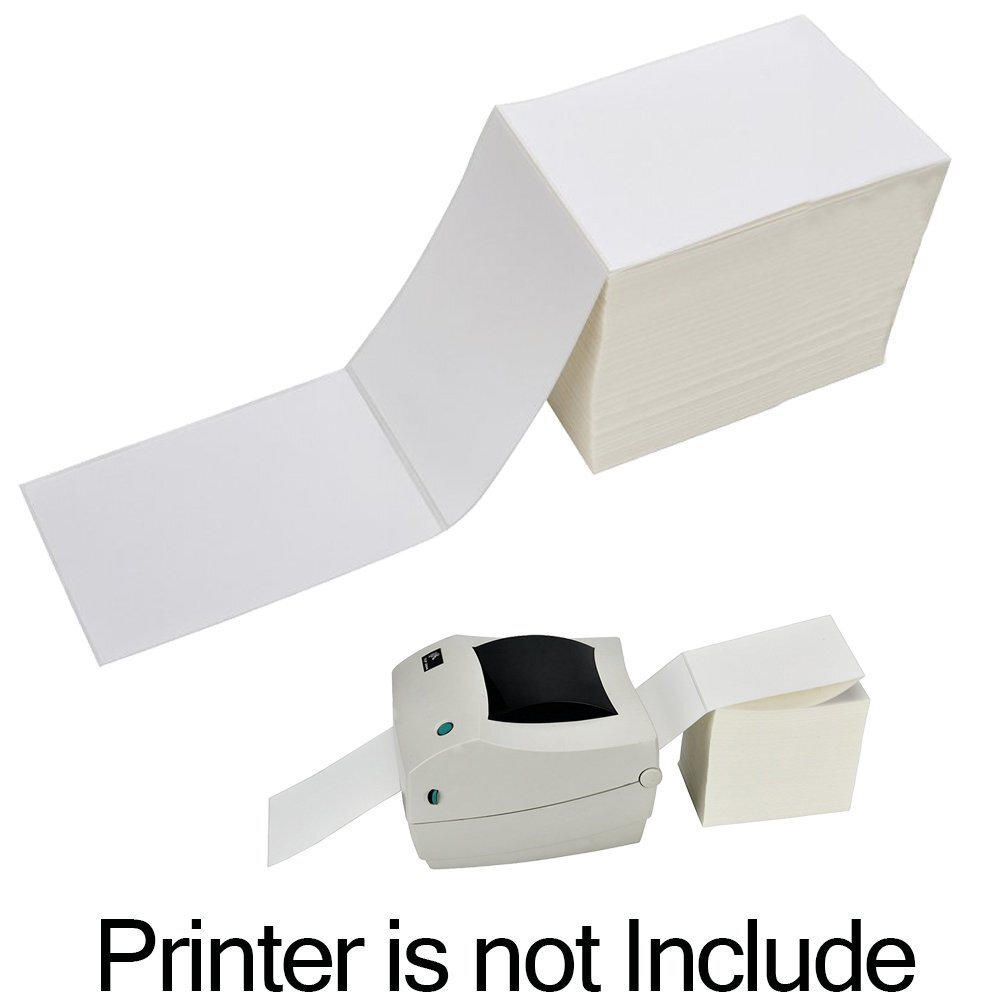 Fanfold 4″ x 6″ Direct Thermal Shipping Labels 500 / Stack Perforated Zebra 2844
