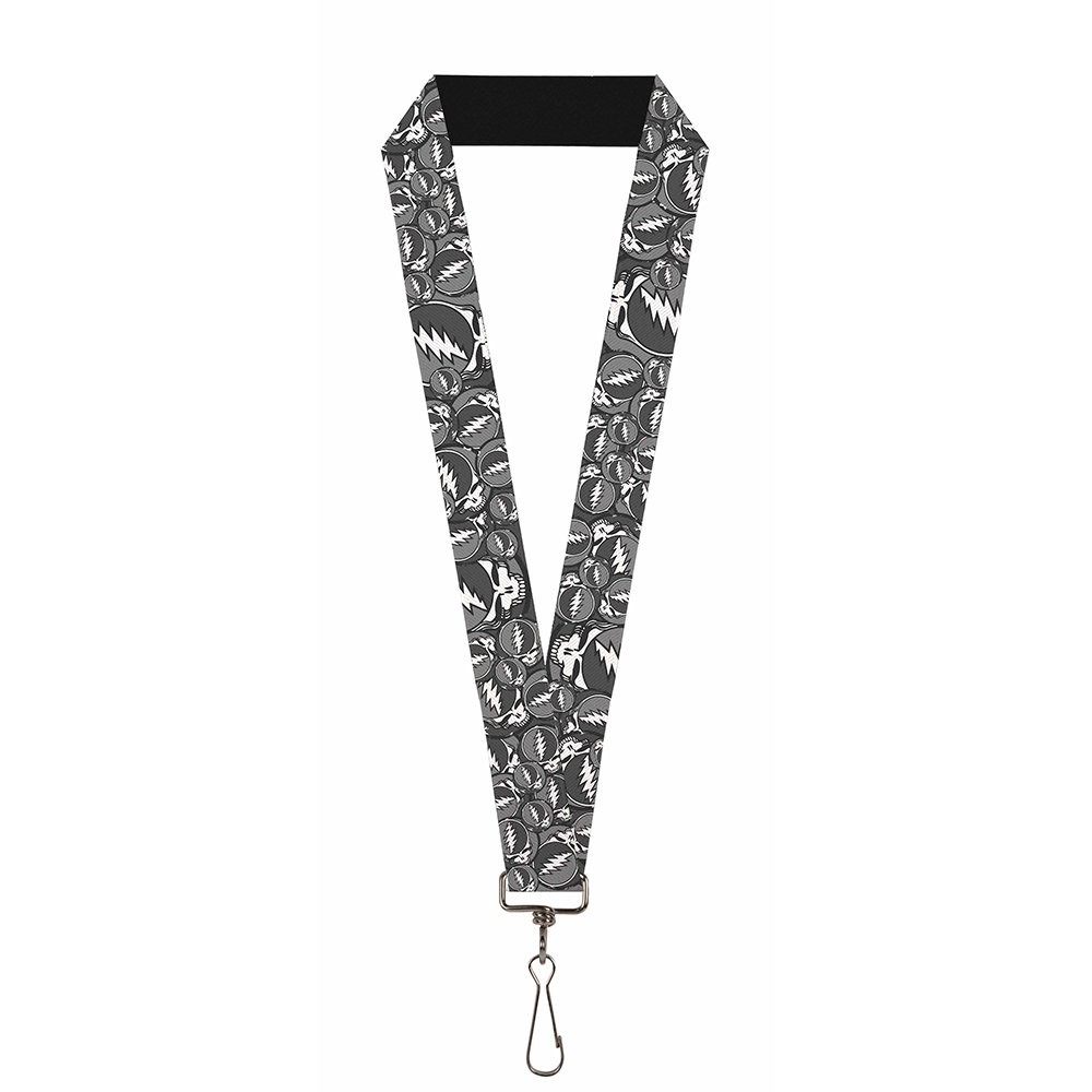 Buckle Down Unisex-Adult Lanyard-1.0″-Steal Your Face Stacked Gray One Size Mult