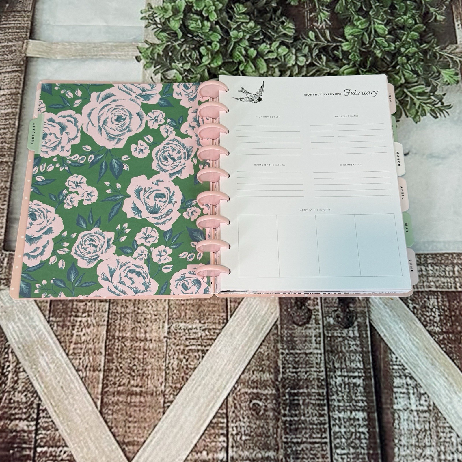 Maggie Holmes Day to Day Undated Pages Planner English Garden Scrapbooking 20/21