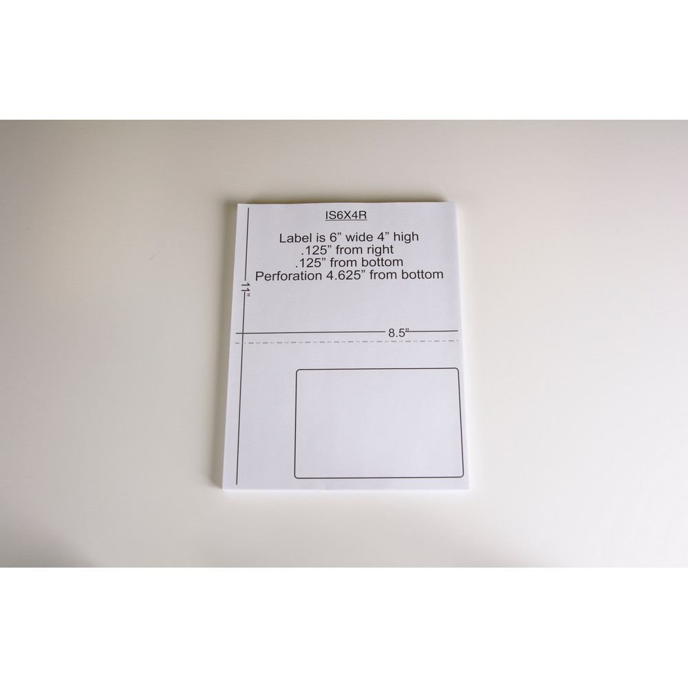 6″ x 4″ Integrated Laser Label Form Sheets, 1 Label Right (Carton of 1500)