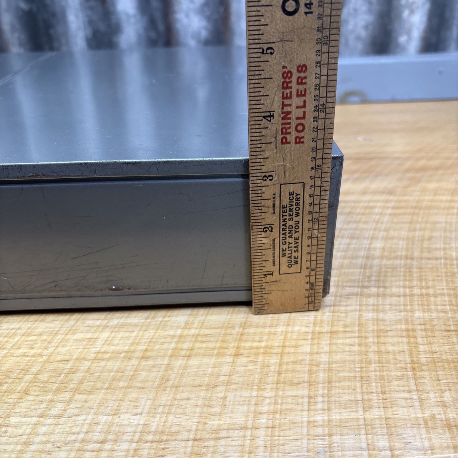 VTG Weis Steel No. 1424 Gray Metal Box File Letter Size Standard Dividers