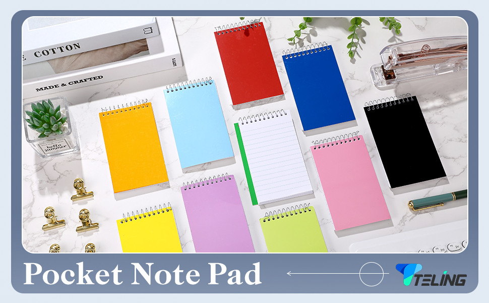 100 Pcs Spiral Memo Pads Bulk, 3 x 5 Inch Small Note Pads, Pocket Notebooks with