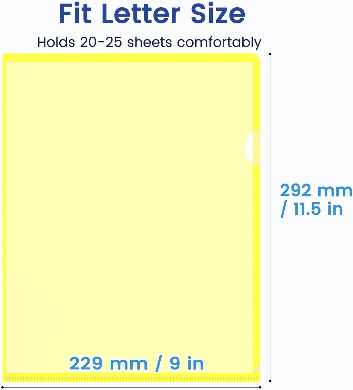 Sooez 25 Pack Clear Document Folder Project Pockets, Clear Plastic Folders Lette