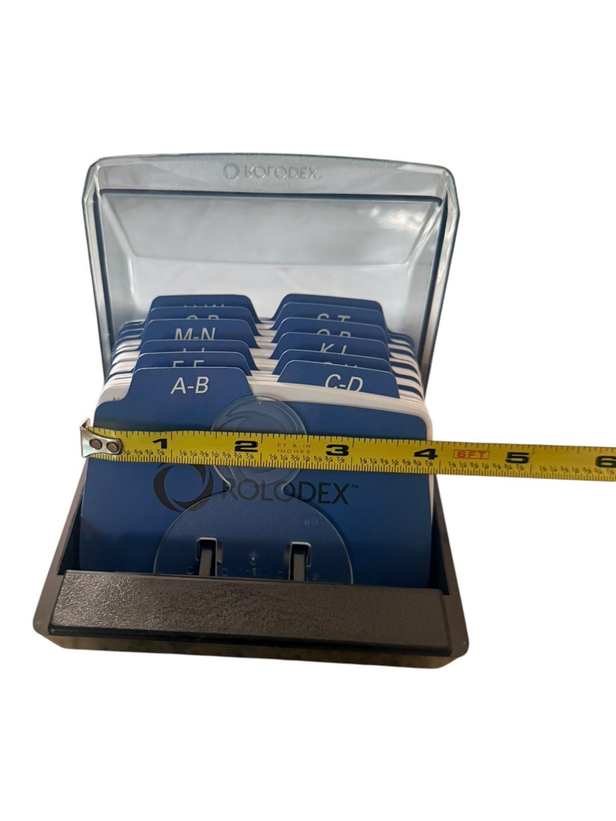 Vintage 90’s Rolodex Rotary Card File With Cover Unused Smoked Case Petite Retro