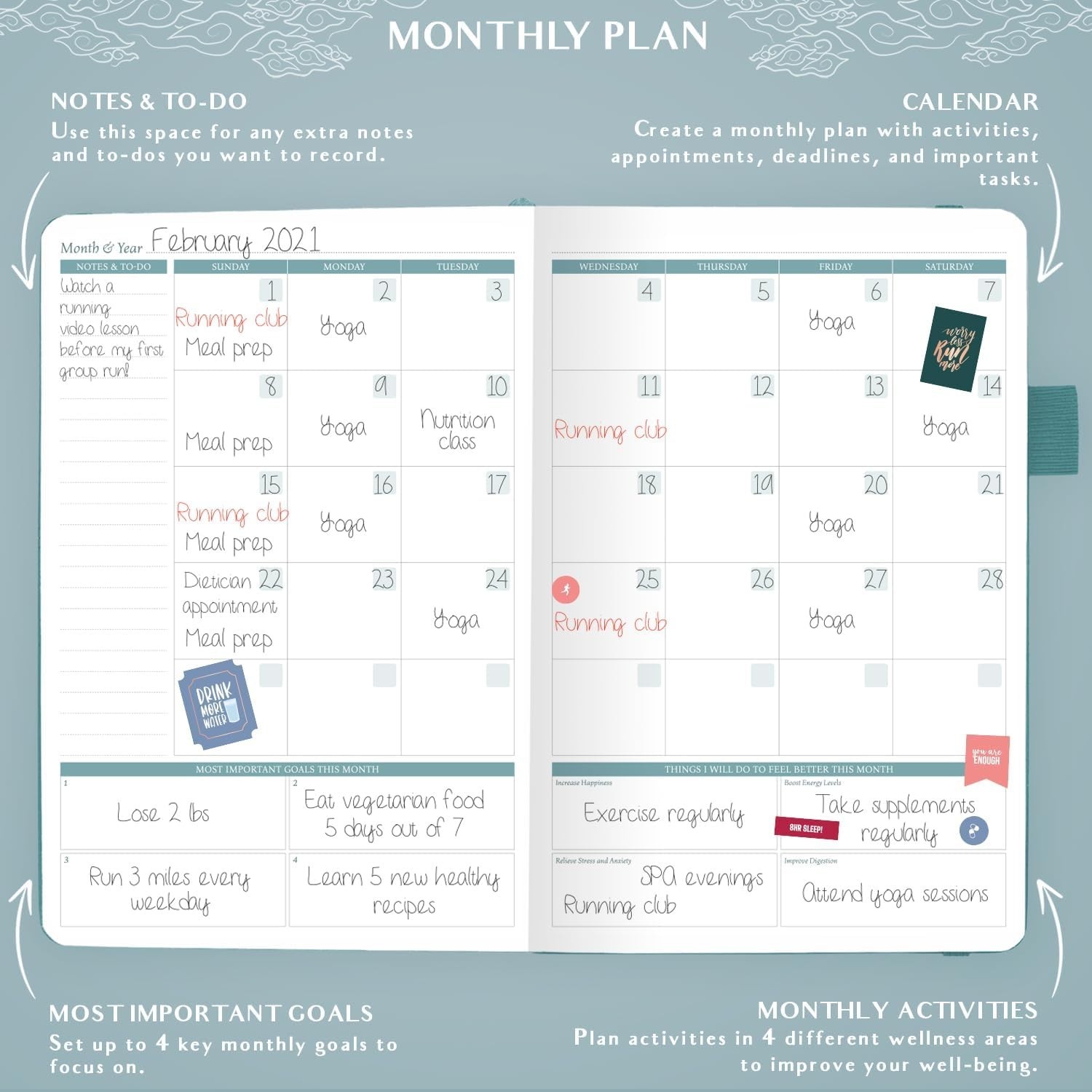 Legend Wellness Planner & Food Journal – Daily Diet & Health Journal with Exe…
