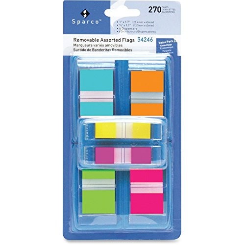 Sparco SPR34246 Assorted Pop-up Flags Combo Pack 0.5″ 1″