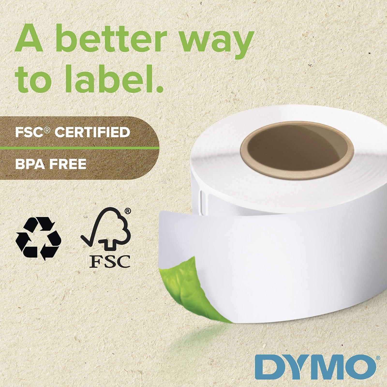 DYMO Authentic LW Library Book Spine Labels, for LabelWriter Printers, White, 1″