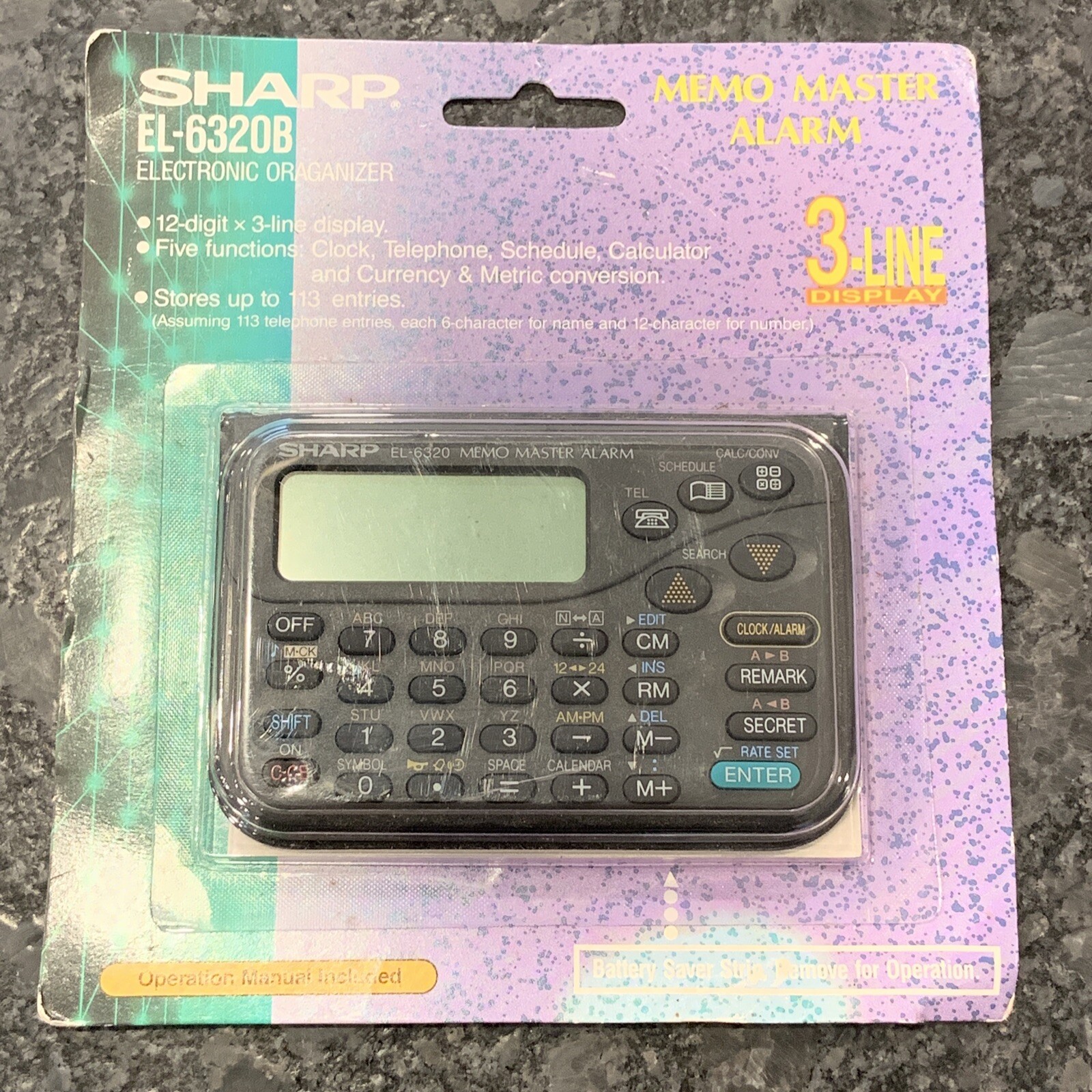 Sharp Memo Master EL-6320B 3 Line Display Electronic Organizer New In Package