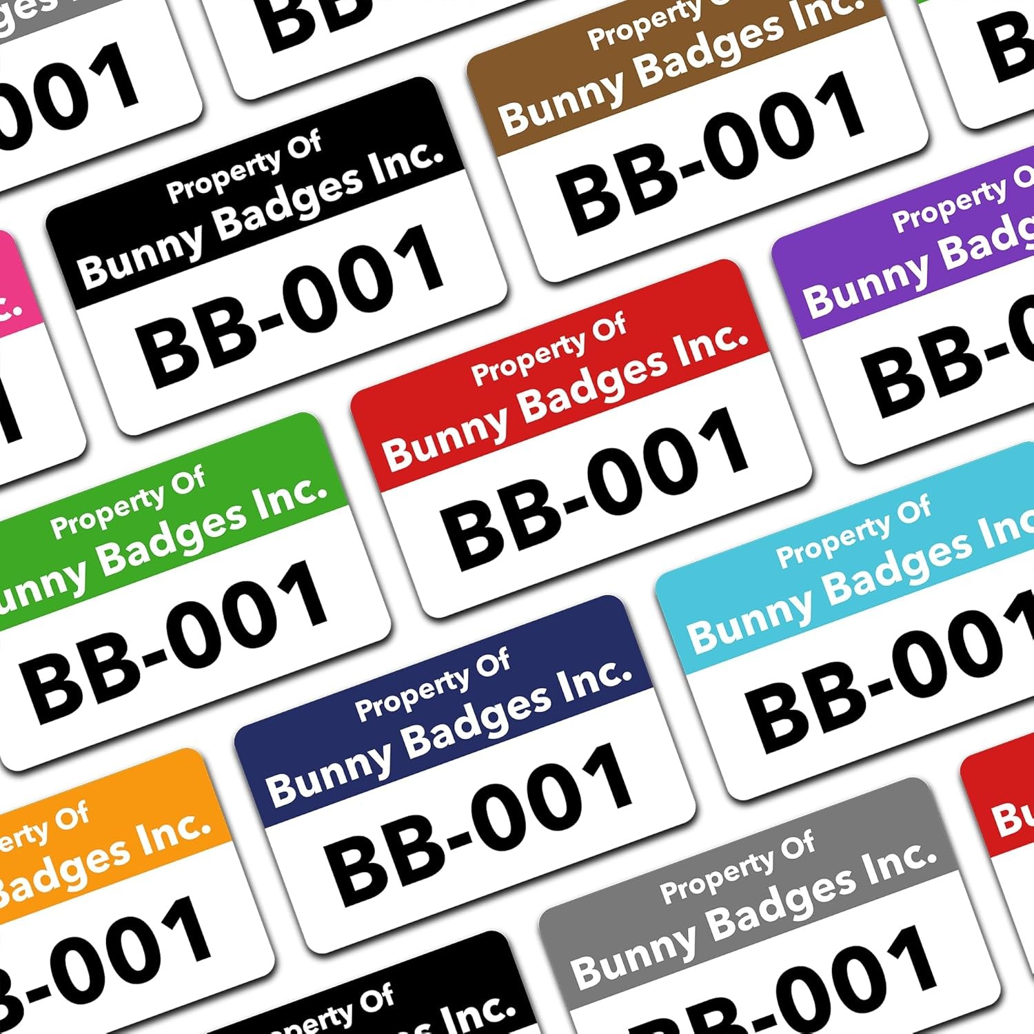 Custom Asset Tags – Asset Labels with Sequential Numbers – 1.2” x 0.7” (100-