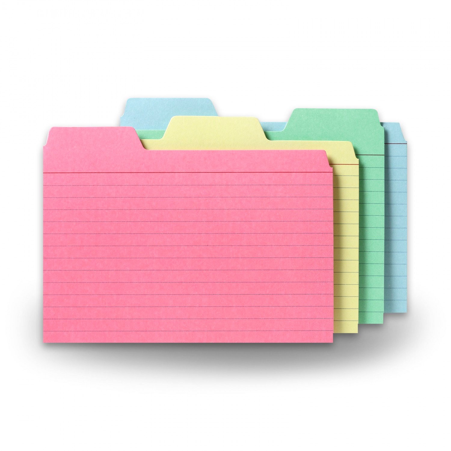 Tabbed Index Cards 4 x 6 in Assorted Colors 48 Pack