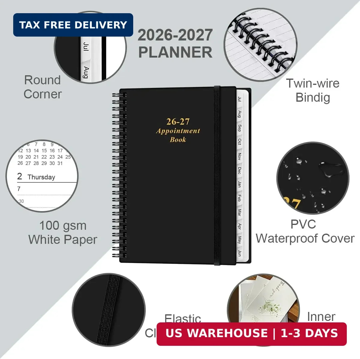 2026-2027 Appointment Book & Planner – 2026-2027 Daily Hourly Planner from July