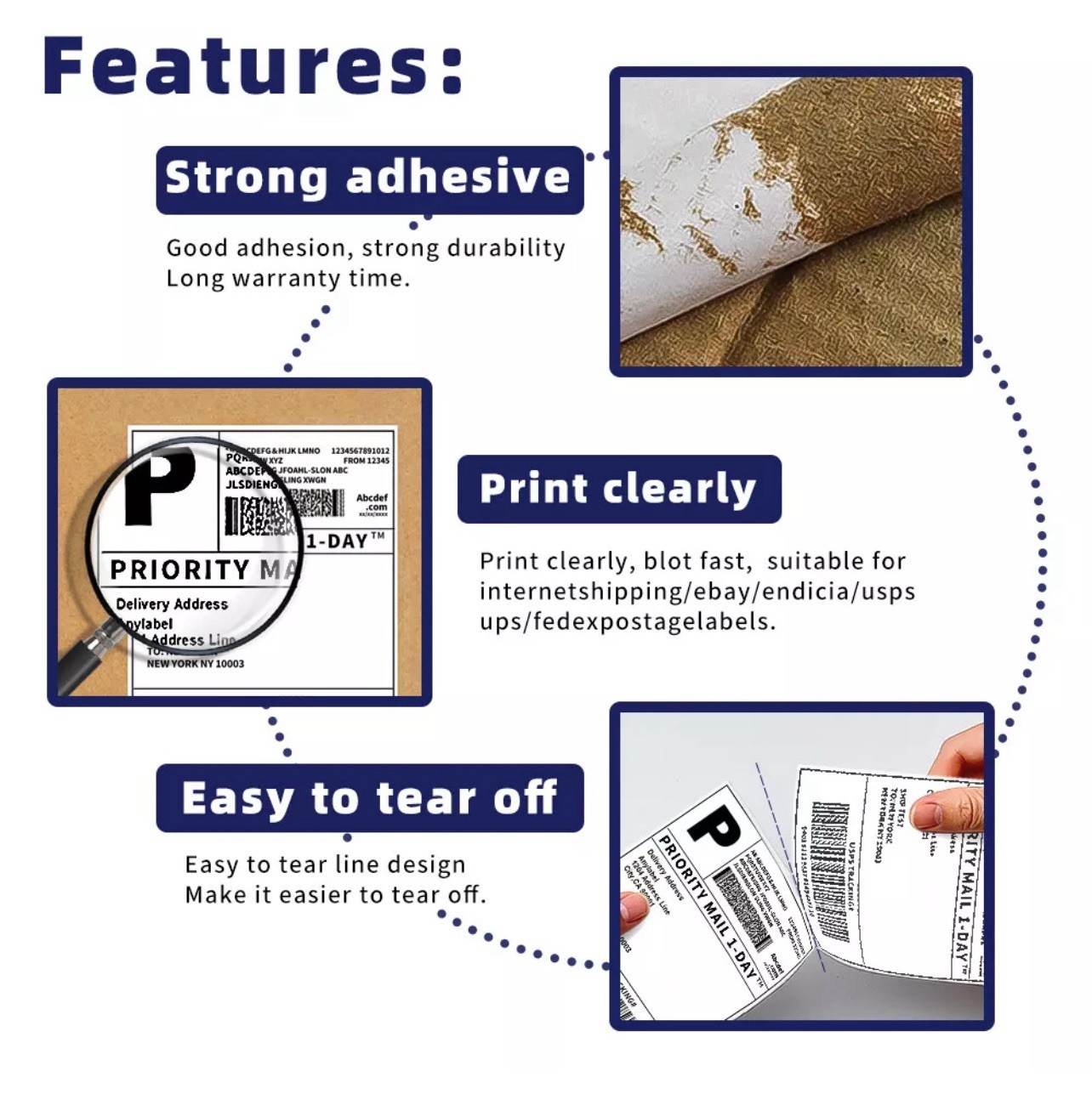 2X Rollo 4″x6″ Direct Thermal Shipping Labels for Zebra and Rollo 500 PCS NEW US
