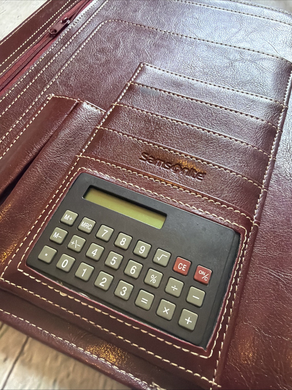 Samsonite Leather Portfolio Legal Pad Folio Burgundy Red Attache Briefbag Binder