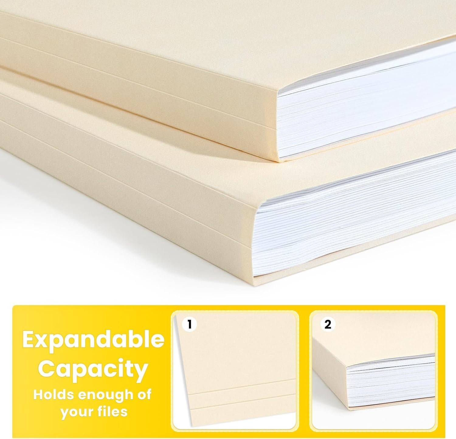 Standard Letter Size Manilla Folders, 8.5×11 in., 100 Pack – Ideal for Filing