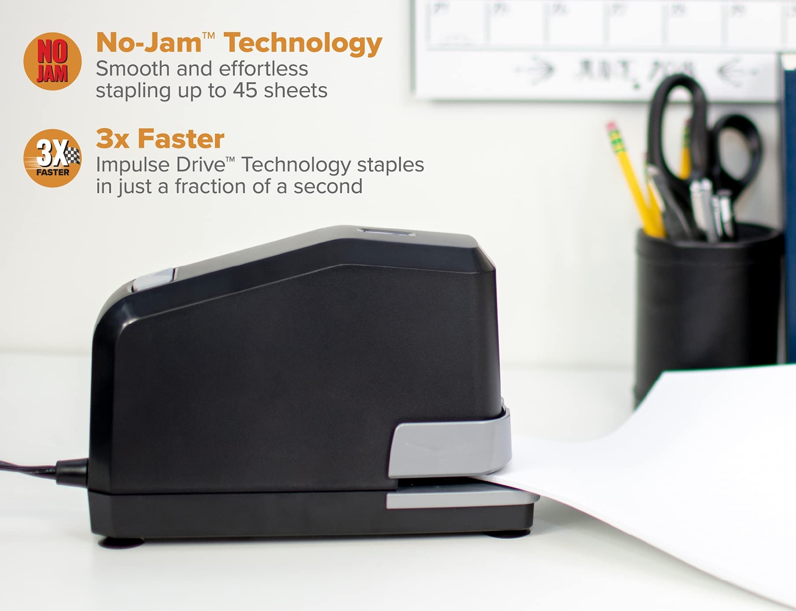 heavy Duty Electric Stapler 45 Sheet Capacity Faster Stapling For office, school