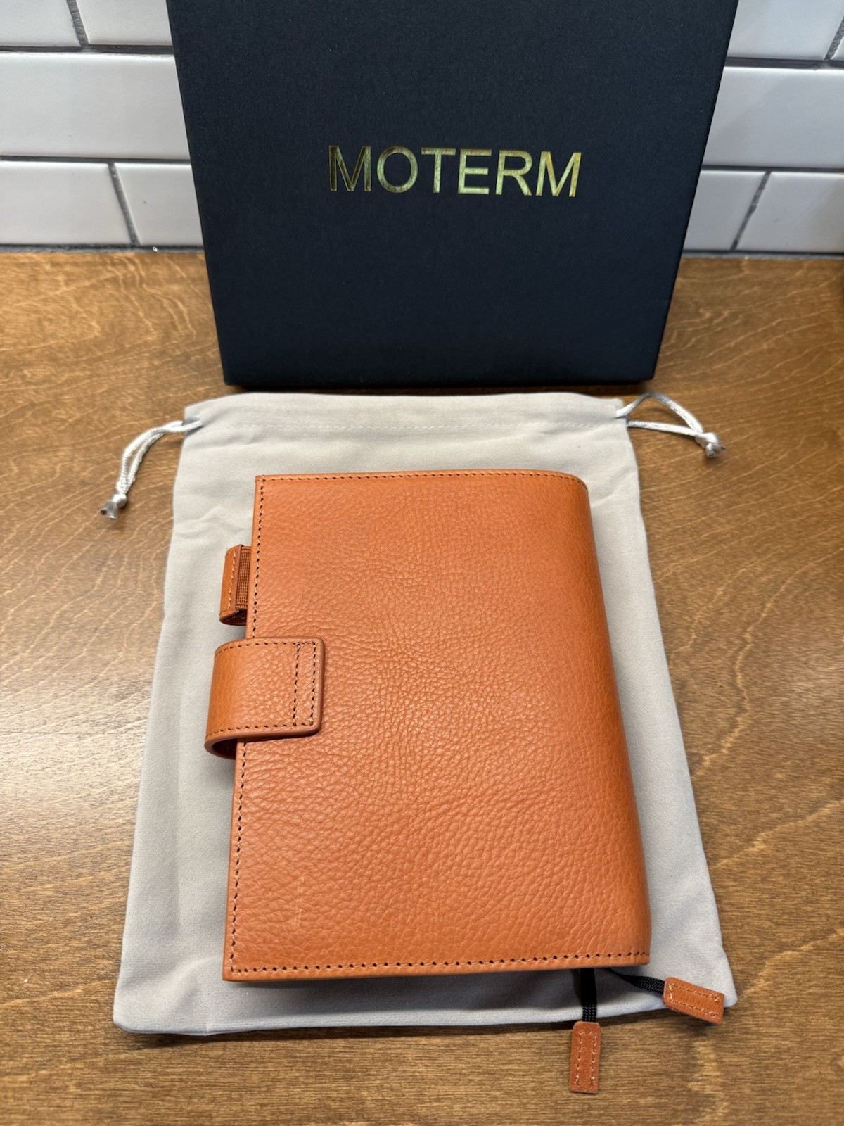Moterm A6 Caramel Veg Tanned Leather Planner Cover New