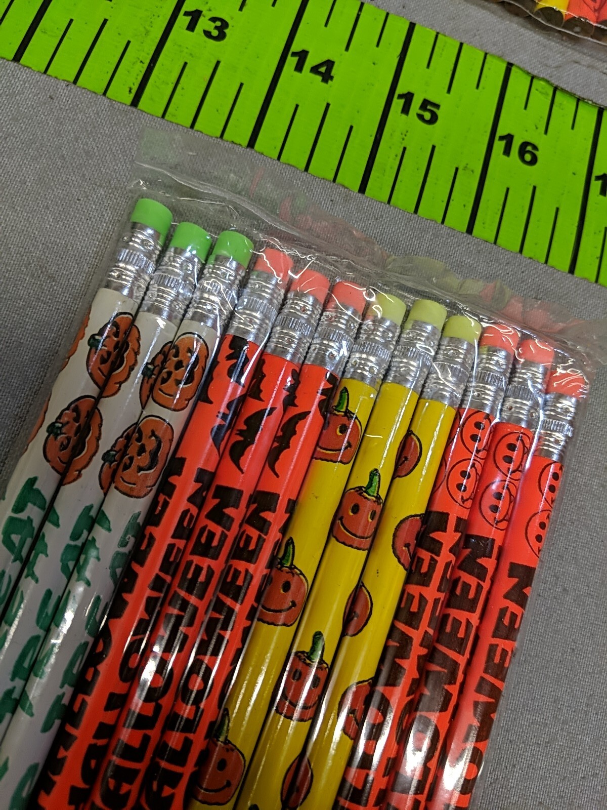 Lot Of 7 Multicolor Design Halloween Pumpkin #2 Wooden Pencils 12 Per Pack (84)
