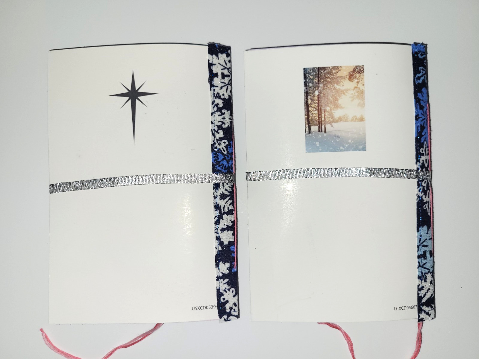 Handmade Mini Greeting Card Junk Journals 2-pack Winter Pastel