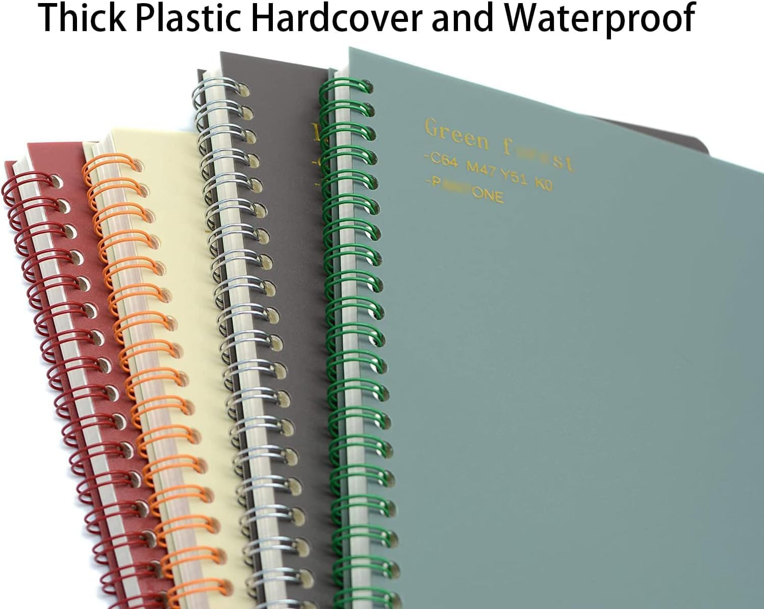 Spiral Notebook, 4 Pcs 8.3 Inch X 5.9 Inch A5 Thick Plastic Hardcover 8Mm Ruled