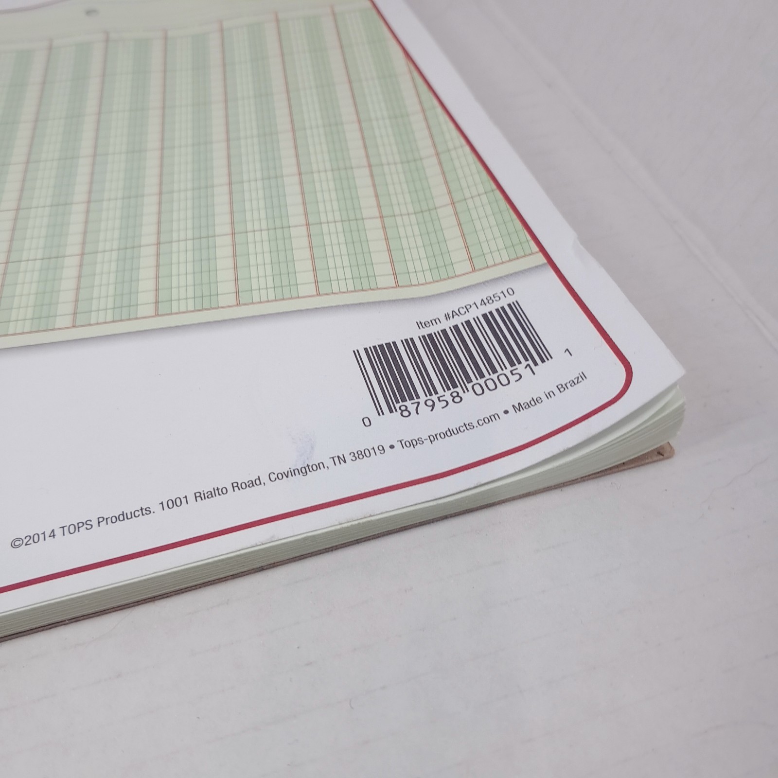 Adams 10 Column columnar pad Analysis Pad 50 Pages Green 8.5×14″ ABFACP148510