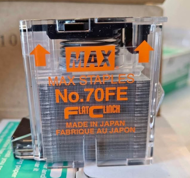 Max NO70FE Staple Cartridge for EH-70F Flat-Clinch Electric Stapler, 5,000/Box