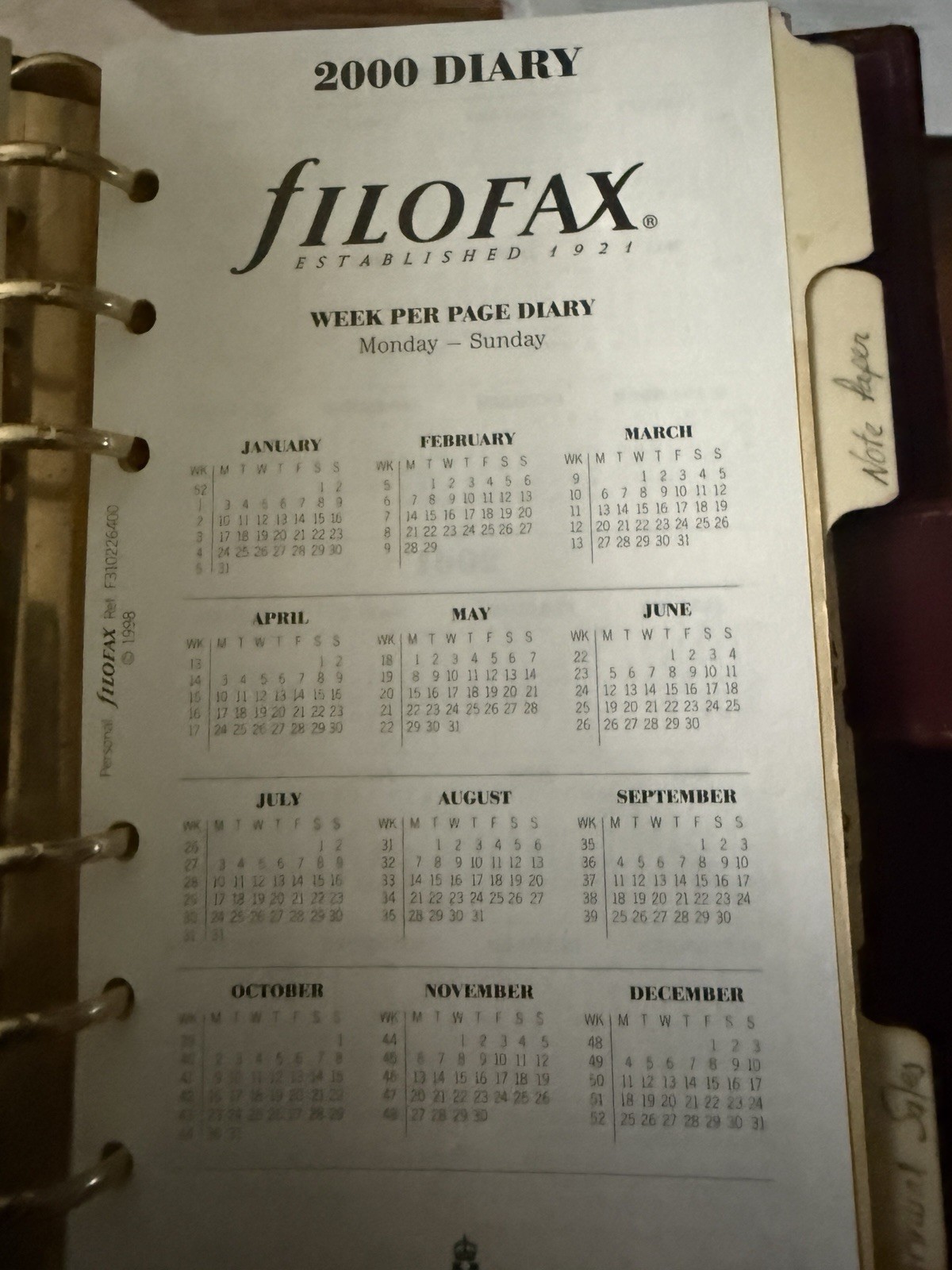 Budd Leather Spain Red Leather Planner Portfolio Filofax Inserts 2000 Diary