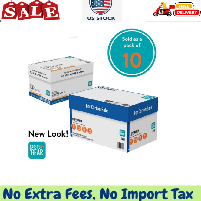 Pen+Gear Copy Paper 5000 Sheets 8.5×11 92 Bright White 20lb 10 Reams
