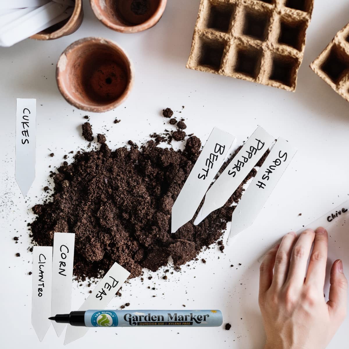 133 SUPPLY – 2 Pack Garden 2 Marker Pens (No Plant Tags), Black