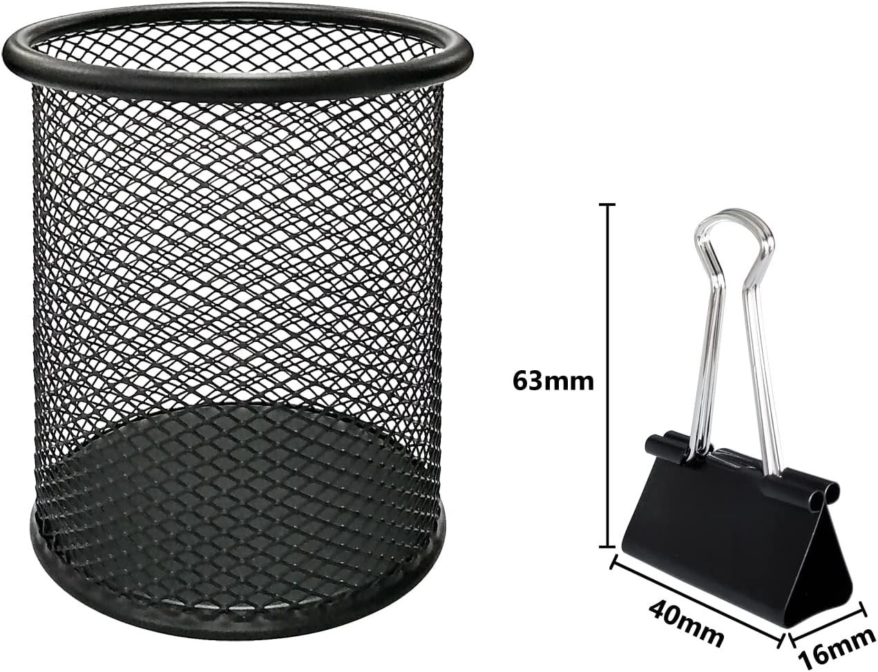 DSTELIN 24 Pack Large Binder Clips 1.6 Inch Black Tempered Steel