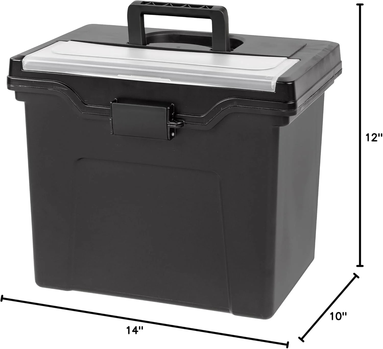 IRIS USA File Box with Lid File Organizer for Letter File w/Organizer-Lid, Plast