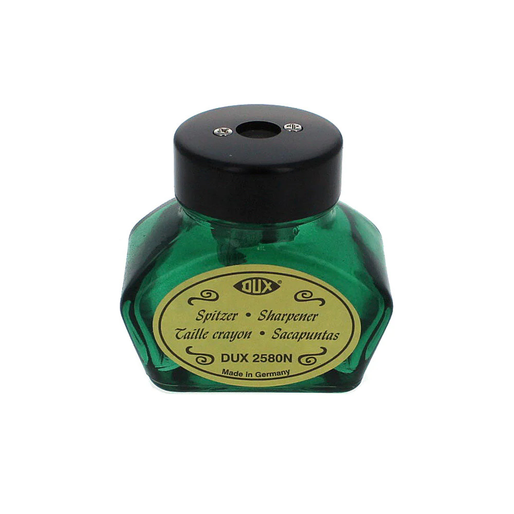 DUX #2580 Glass Inkwell Pencil Sharpener, Green