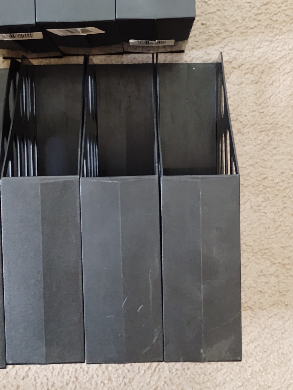 Newell Office Products Standing Black Plastic File & Magazine Holders, Lot Of 7