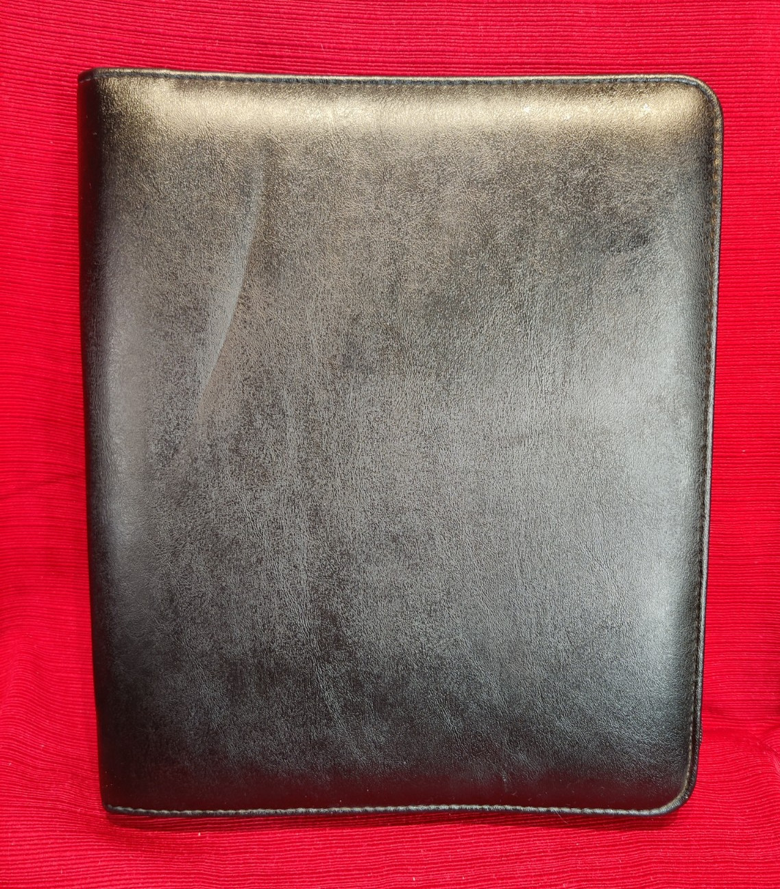 Franklin Covey Amway Binder 3 Ring Black Faux Leather Full Zip large 13 x 11″