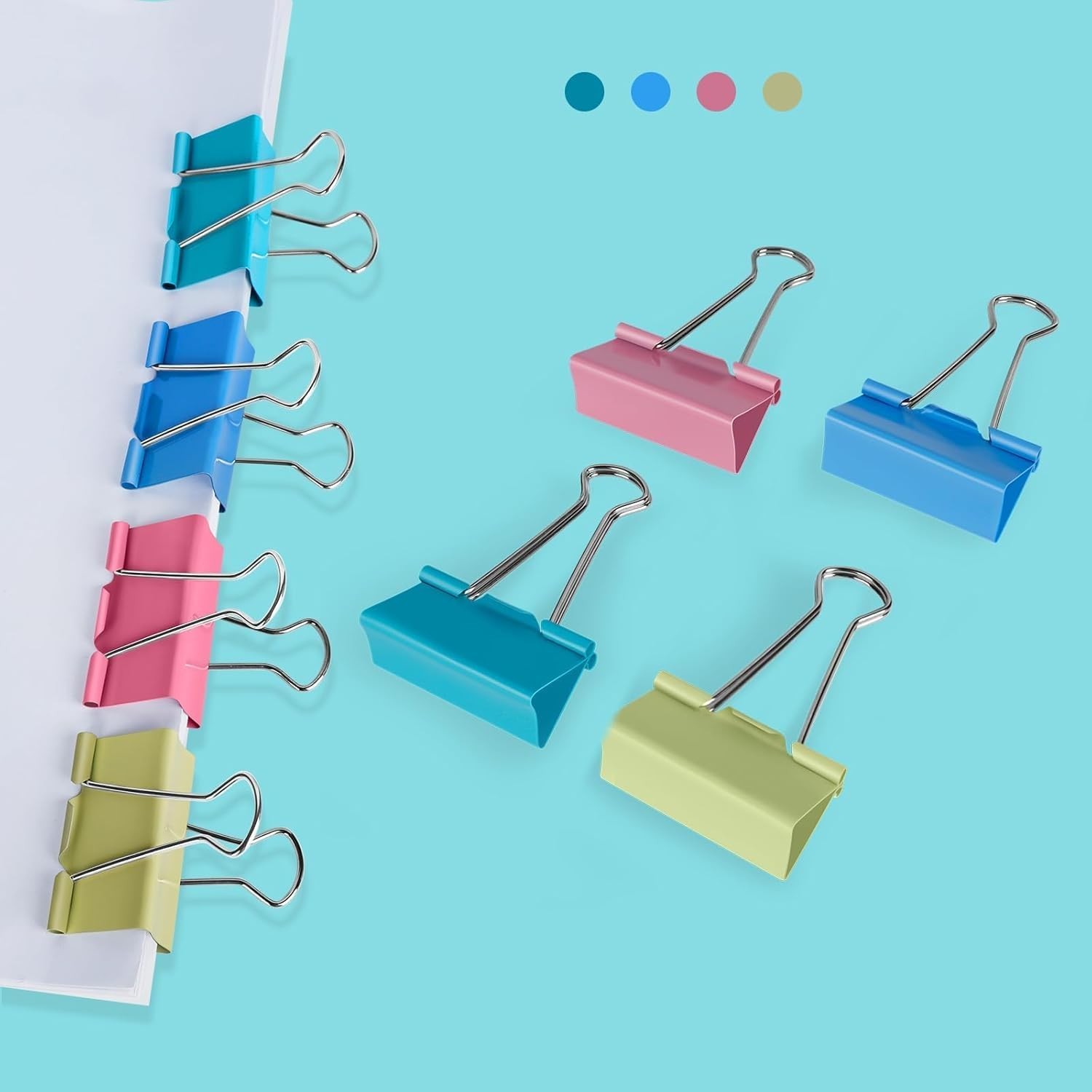 300 Pcs Binder Clips Assorted Sizes Colored, Extra Large, Large, Medium, Small