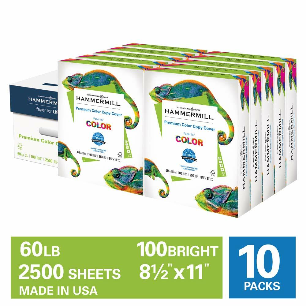 Hammermill Premium Color Copy Cover 60lb Cardstock, 8.5 x11, 100Brt, 2500 Sheets