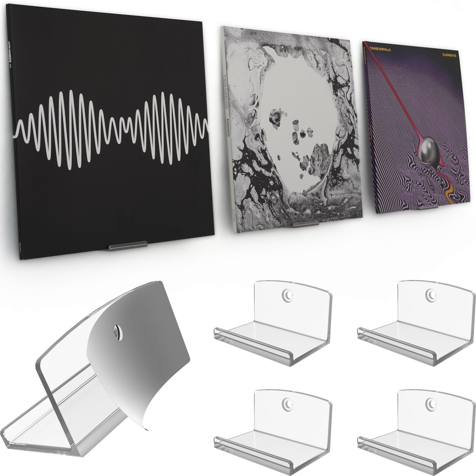 Adhesive Vinyl Wall Mount 4Pack – Strong Hold Record Holder Wall, RecordSafe …