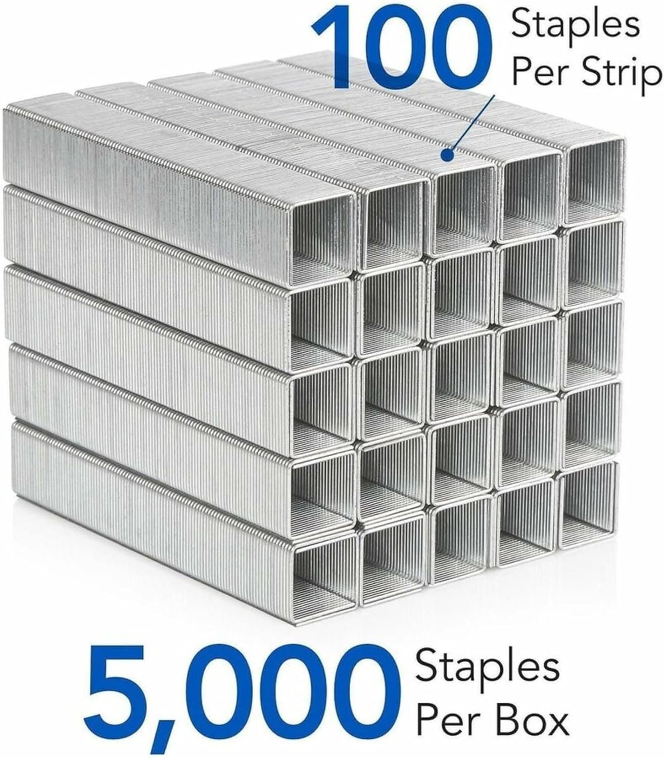 Staples, Heavy Duty for Desktop Staplers, 1/2″ Length, 100/Strip, 5000/Box 79392