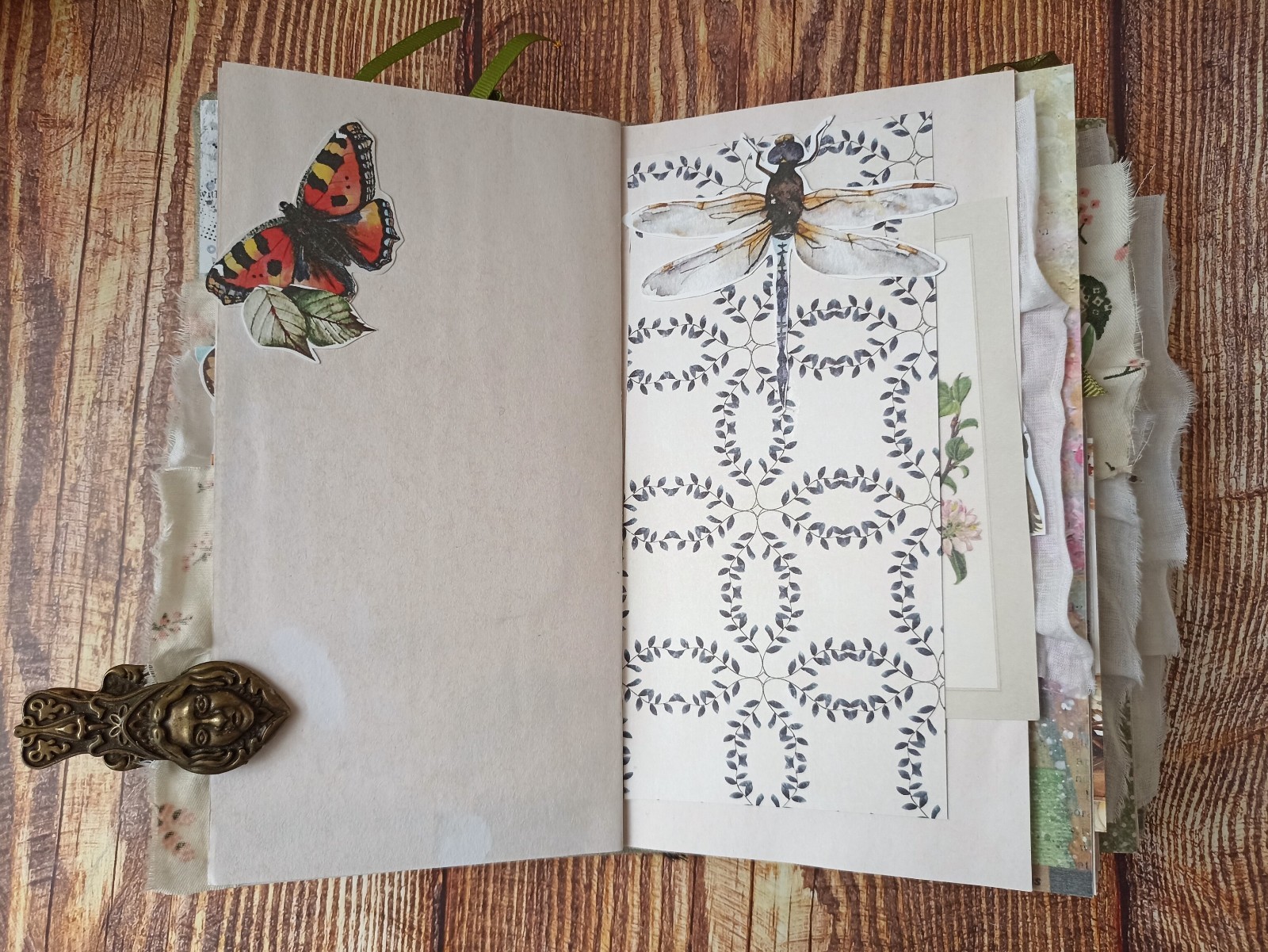 Junk Journal Handmad Forest Travel Notebook for Sale Botanical 8×4 in