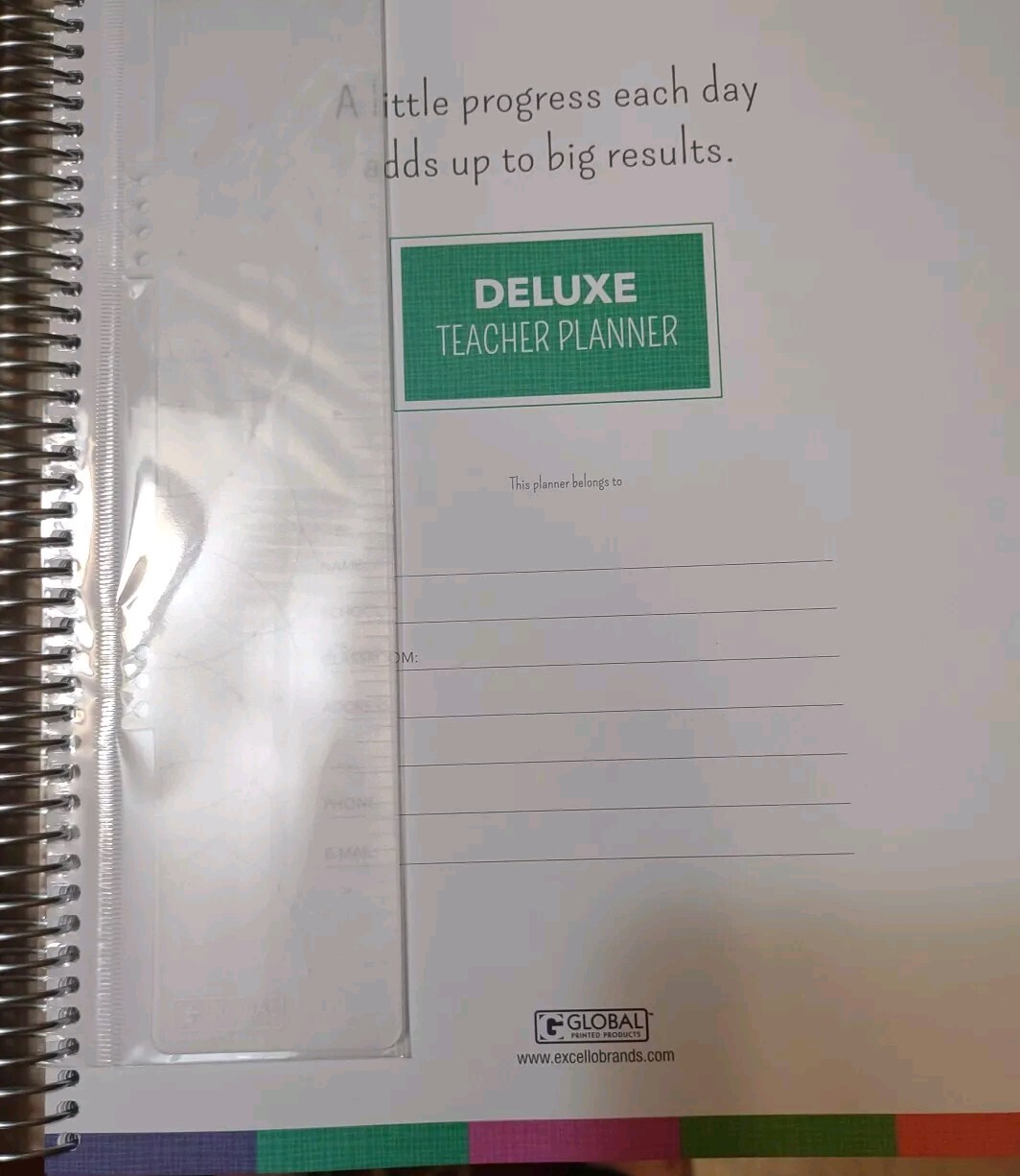 Global Printed Products Undated Teacher Planner 52 Weeks w/Stickers