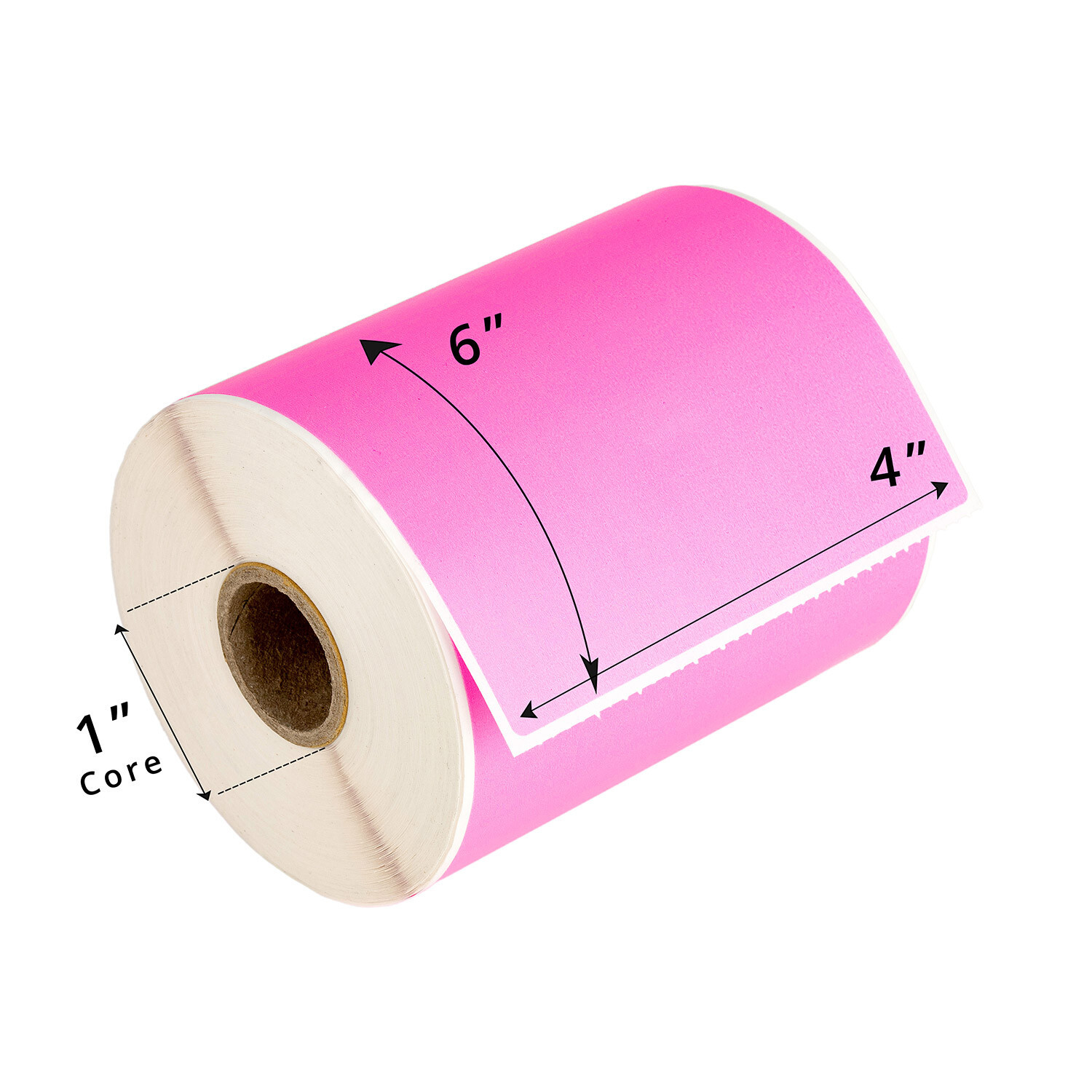ZEBRA 4×6 PINK 4″ x 6″ Direct Thermal Labels – 1″ Core (6) Rolls/250
